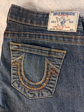 Vintage True Religion Jeans Women's Size 31x31 Blue Straight Made In USA Stretch