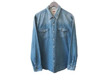 Vintage LEVI'S Shirt Size XL blue denim style snap buttons USA style 00s