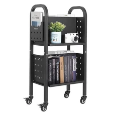 VEVOR Rolling Library Book Cart 150 lbs Capacity 17.7 x 13.0 x 34.6-Inch Library