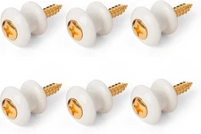 Waverly Guitar Strap Button, White Button, Gold Screw - 6 Pack