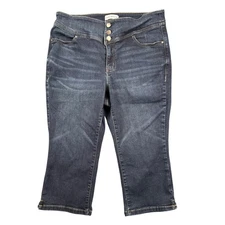 Lane Bryant Women's Dark Wash High Rise Jeggings Pedal Pusher Capri Jeans 165