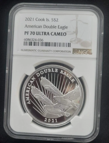 2021 Cook Island S$2 American Double Eagle PF70 ULTRA CAM