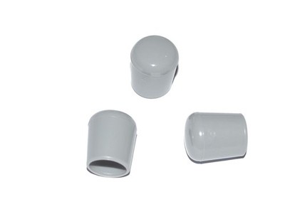 50 x Kappe für Rundrohr D=16 mm L=20 mm grau PVC (0.15 /1Stk)