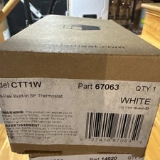 Cadet CTT1W ( 67063 ) Com-Pak Single Pole Built-in Thermostat Kit, 22 amp, White