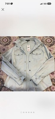 Guess Light teal velvet button up long sleeve shirt womens size S brand new wtag