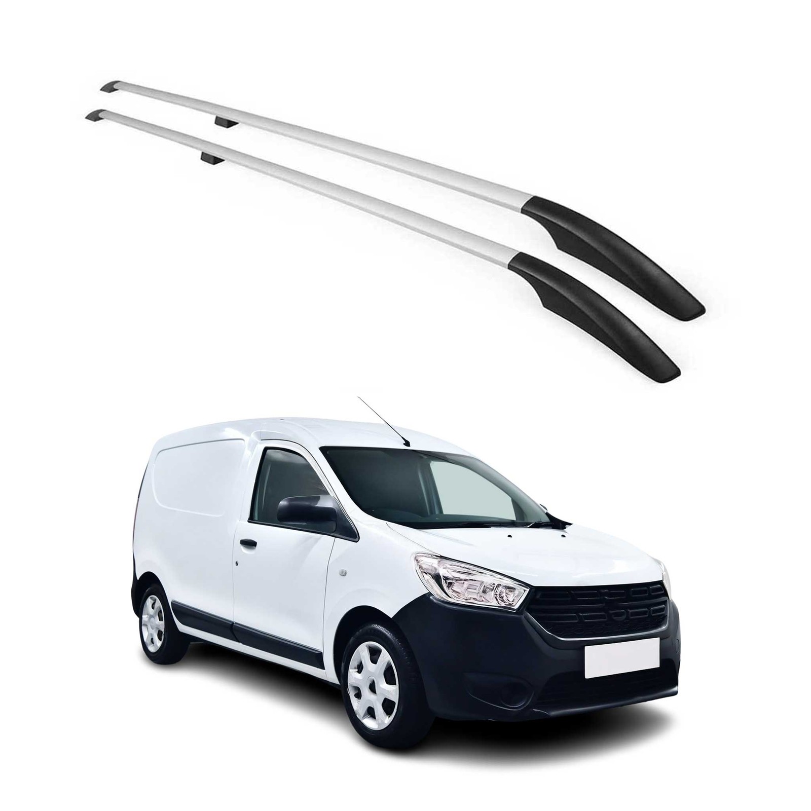 Barres de toit Dacia Dokker en aluminium gris pour les modèles de 2012 à 2021