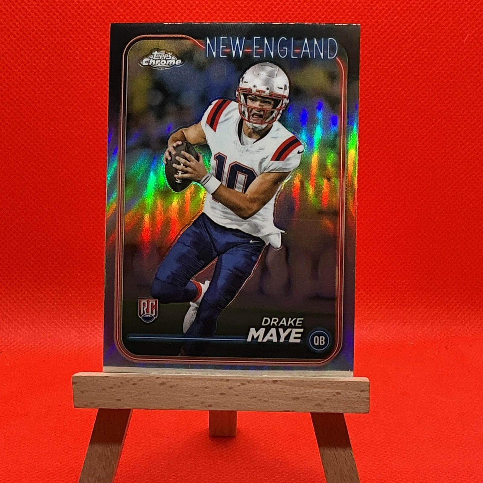 2024 Topps Chrome - Rookies Drake Maye #203 Prism Refractor (RC)