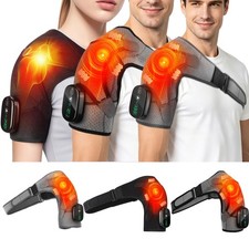 Cordless Heated Vibration Massage Hot Compress Shoulder Pad Pain Relief Brace