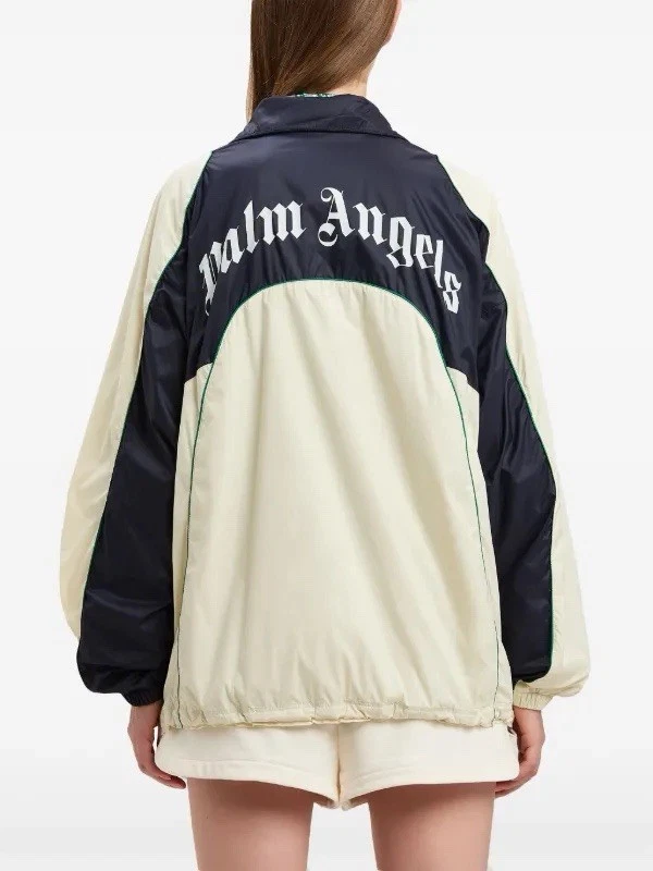 Palm Angels MED Curved Logo Windbreaker Jacket Navy Blue NWT π₯ $1181 - product detail image 2
