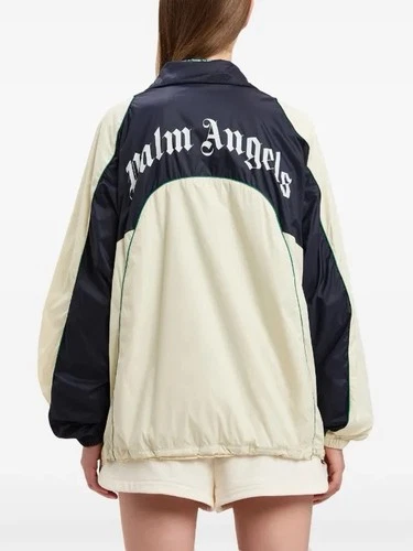 Palm Angels MED Curved Logo Windbreaker Jacket Navy Blue NWT 🔥 $1181 image 2
