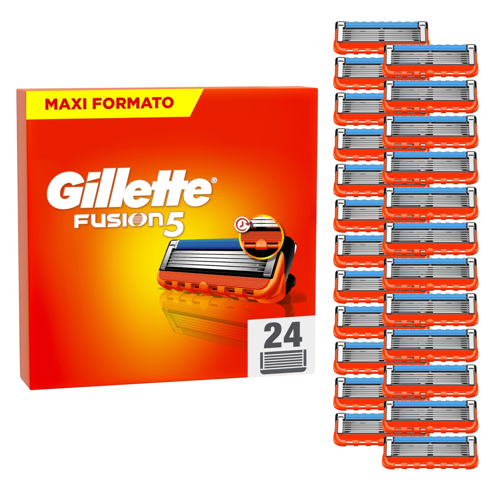 Ricambi Gillette Fusion 5 - 24 Lamette per Rasoio Barba Uomo