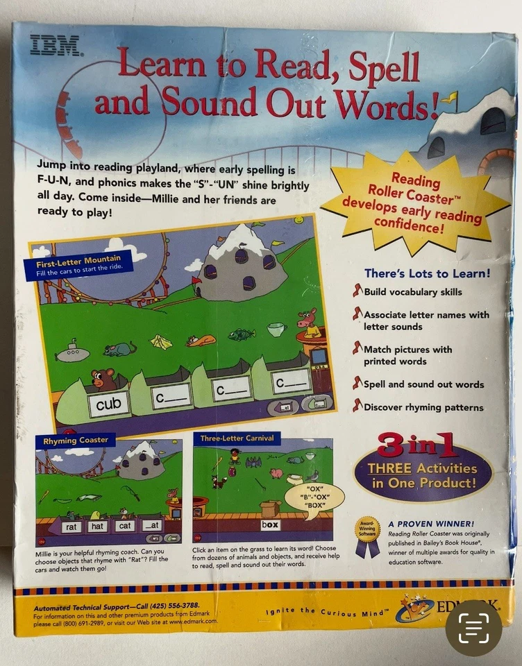 New IBM NEW Brain Bytes Reading Roller Coaster Mac/Windows 95 CD-ROM 1998 - Image 3 of 4