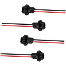 T10 W5W 194 Bulb Socket with Wire Pigtail, Universal LED Bulbs Pre-Wired 4PCS
