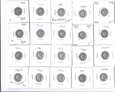 Lot of 20 Mercury Dimes 1916–1945 SILVER Mixed Dates-Mint Marks - set #25