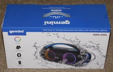 GEMINI 50W DAUL 3" PORTABLE BLUETOOTH BOOM BOX (GGO-230L) - New In Box