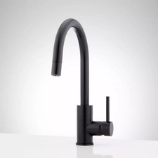 Signature Hardware Ravenel Single Hole Pull Down Bar Faucet - Matte Black