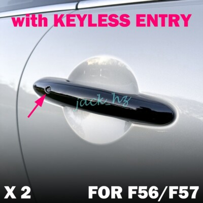 For Mini Cooper S F56 F57 Keyless Glossy Black Door Handle Cover Protector Style
