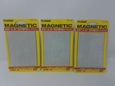 Vtg ProMag 12352  Magnet Strips W/Adhesive-.5"X4" 3 packs 6/Pkg 18 Total Strips