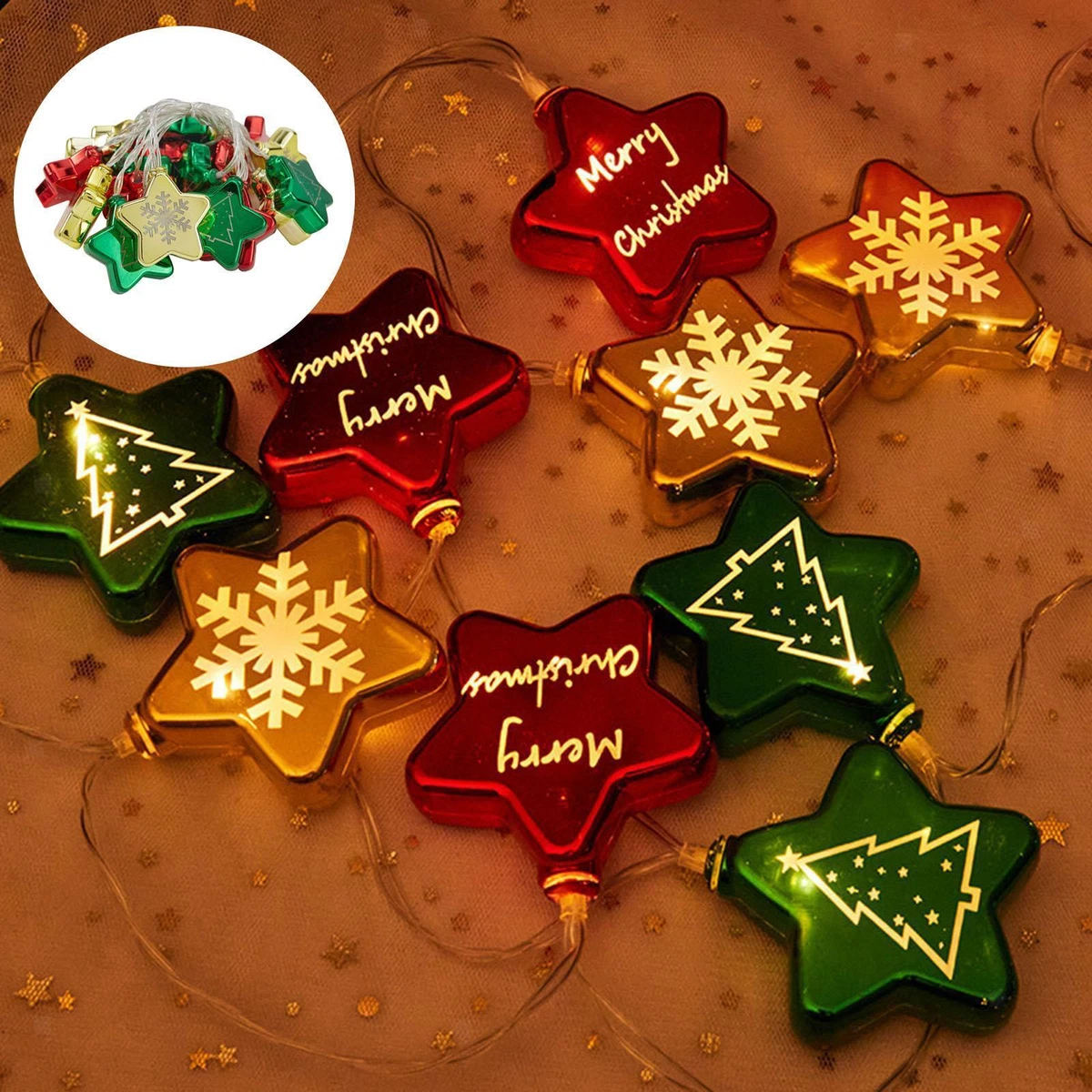 Christmas Star Lights Outside Hanging Lights for Fireplace Ladder