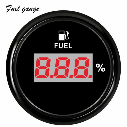 52mm/2inch digital black fuel level gauge 030 ohms for car truck boat