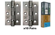 Image of PERRY SATIN 75mm Stainless Steel Ball Bearing Butt Hinges Grade 7 CE Marked D7