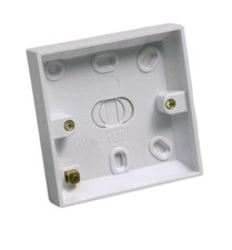 Surface Mount Back Box/Pattress Box 1 Gang 16mm 1G Slim With Earth Terminal