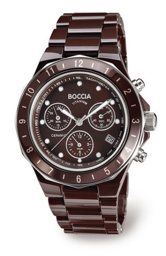 Boccia Titanium cronografo donna 3765-03 titanio ceramica marrone scuro