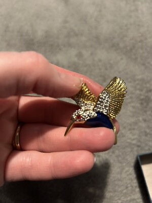 Vintage Kolibri Brosche goldfarben