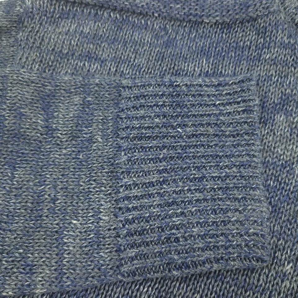 $248 Bloomingdales Blue & Gray 100% Linen Melange Full Zip Sweater Mens Medium - Image 3 of 4