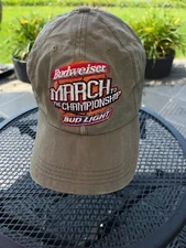 Budweiser March Championship Bud Light Green Hat Cap Snapback USA EUC