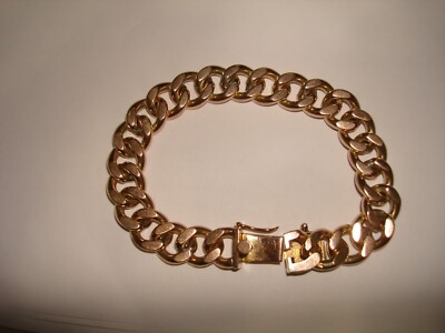 solid gold curb cuban bracelet