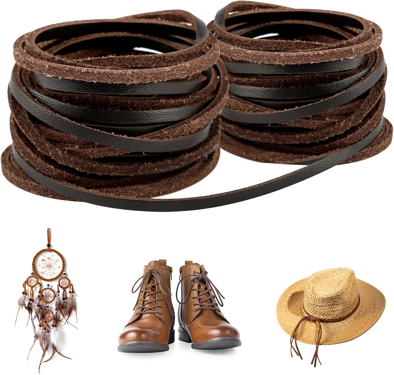 10 Yards 3MM Flat Real Leather Cord Natural Strips for Crafting DIY