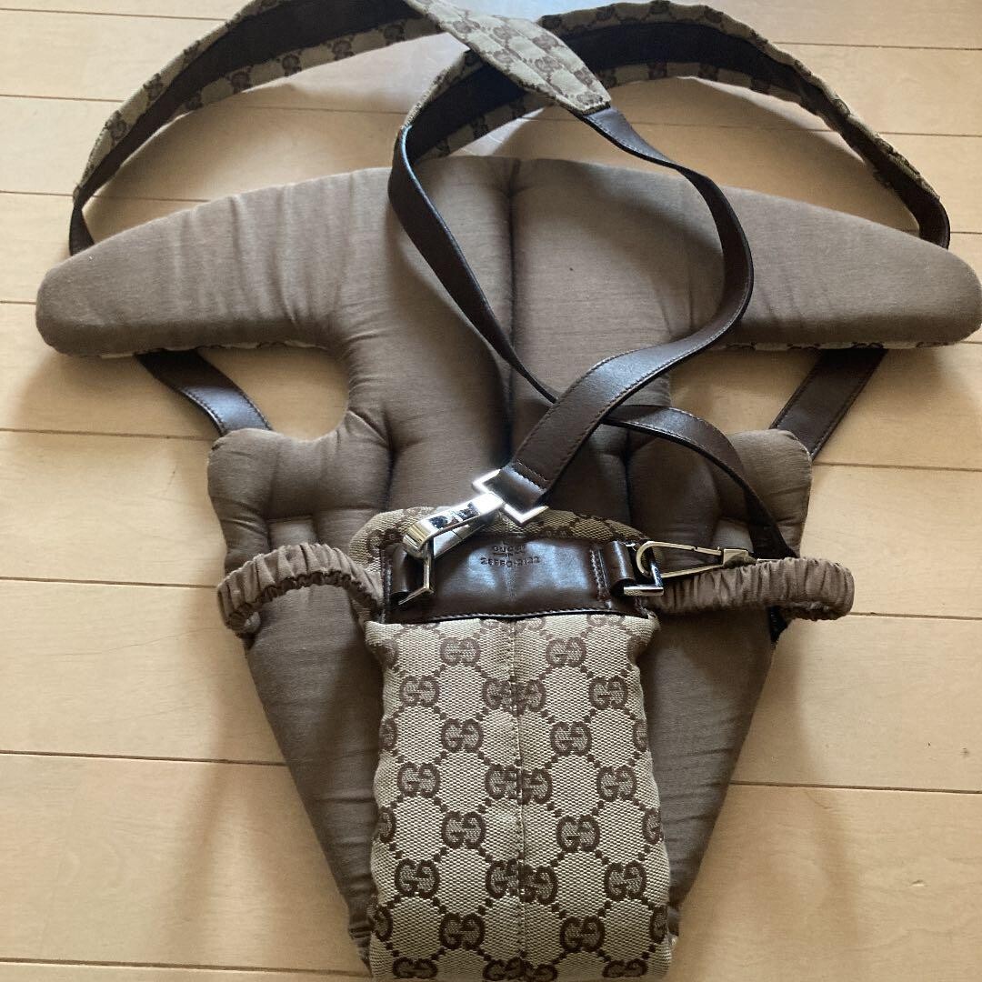 Auth Gucci Baby Carrier Pouch GG Monogram Canvas Vintage Auth Gucci Baby Carrier Pouch GG Monogram Canvas Vintage