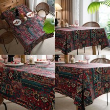 Printed Rectangle Tablecloth Dining Room Table Cloth Cover Tablewear Party Decor