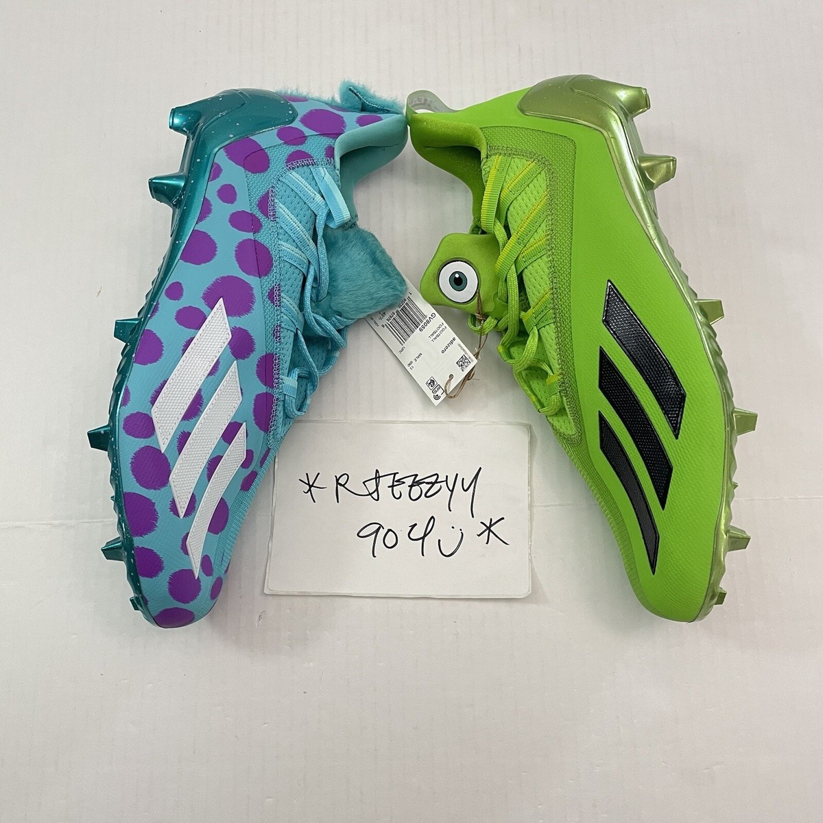 Monster Mens Size 13.5 Adidas Monsters Inc Mike & Sulley Adizero Football
