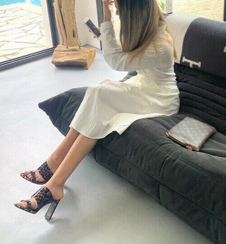 leopard high heel mules