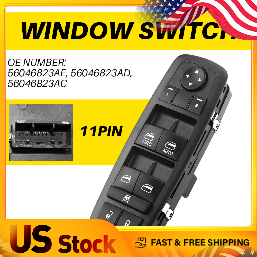 Fits 2013-2018 DODGE RAM 1500 LEFT DRIVER FRONT WINDOW DOOR MIRROR MASTER SWITCH