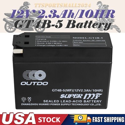 12V 2.3A/10HR GT4B-5 YT4B-BS Battery For Yamaha YJ50R TTR50E SR400 Suzuki DR-Z70