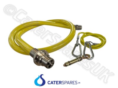 1/2'' CATERSCHLAUCH GEWERBE GASTRONOMIE GELB GASSCHLAUCH FLEX 1,5 METER LANG LPG / NAT