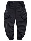 Niepce Black Strapped Pants Techwear Streetwear Cargo Joggers for Men