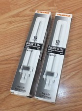 Lot of 2 Sylvania 20335 835 Dulux S 13 Watts Compact Fluorescent Bulb READ