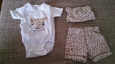 H&M Set Body Mütze Hose Größe 62 Leopard