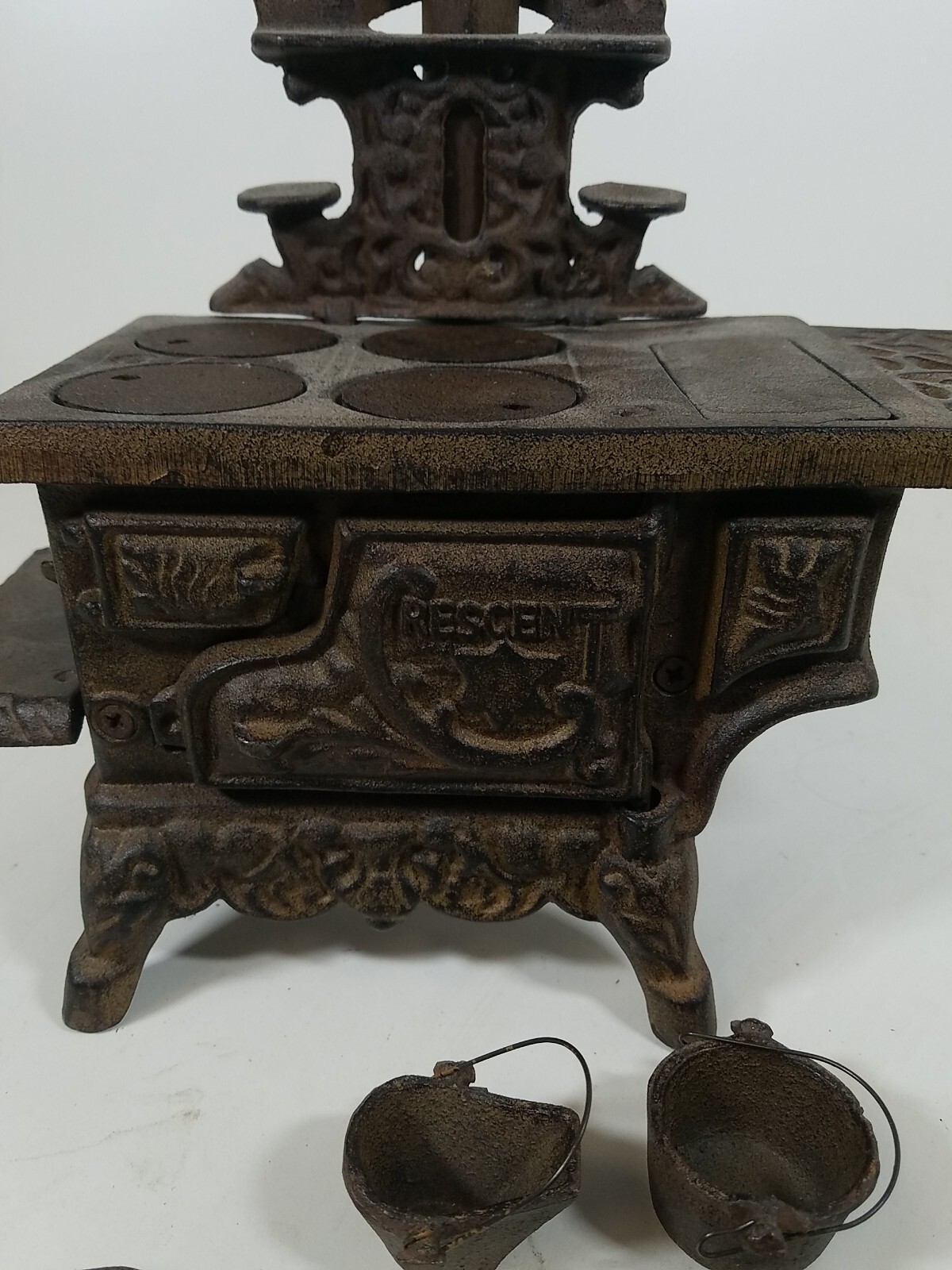 Vintage Small Mini Crescent Wood Burning Cast Iron Stove Toy Missing  Pieces. | eBay