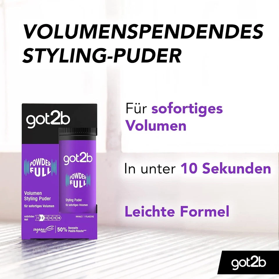 Got2b Styling Puder Powderfull (10 g), Haarpuder verleiht sofortiges Volumen - Bild 4 von 4