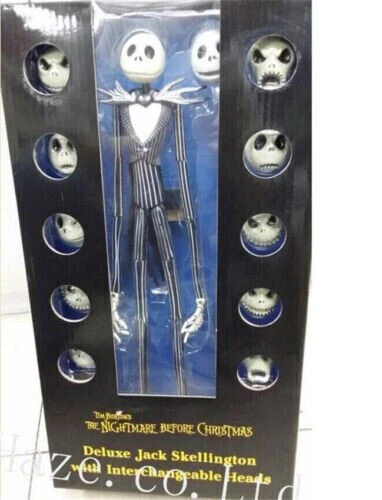 Figura de acción de PVC Pesadilla antes de Navidad Jack Skellington con 12 cabezas Foto 3 de 4