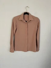 Sears The Shirt Perma-Prest Woman Long Sleeve Button Down Shirt, Size Small 