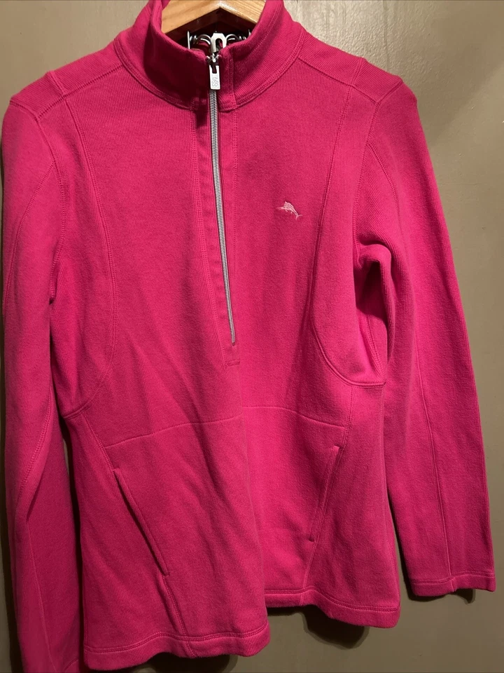 Suéter Henley tejido texturizado rosa para mujer Tommy Bahama talla M Foto 2 de 4