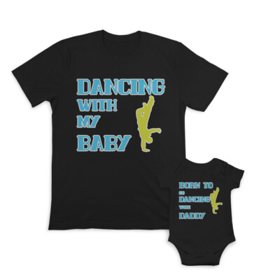 Dad and Baby Matching Outfits Clothes Baseball Bat Sports Dancing Baby Dancer
