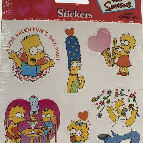 1999 American Greetings Vintage “The Simpsons” Valentine’s Day Stickers - Picture 2 of 8