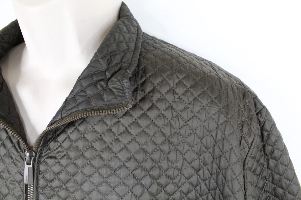 Zara Man Puffer Jacket Mens XL Green Quilted Full Zip - Image 3 of 4